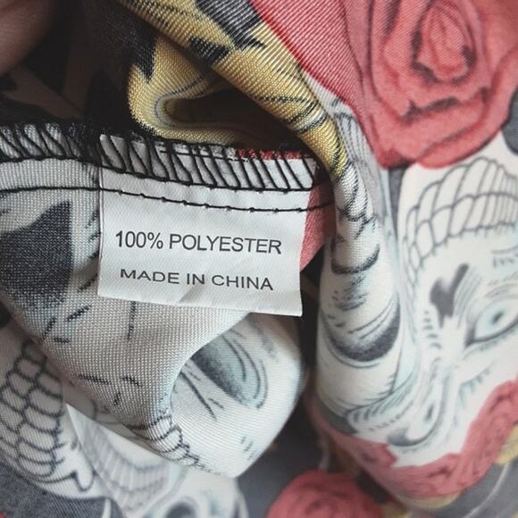 Dress Tells NEW Whimsigoth Skulls Roses Lace Corset Bow Back Halter Swing Dress - Picture 8 of 9